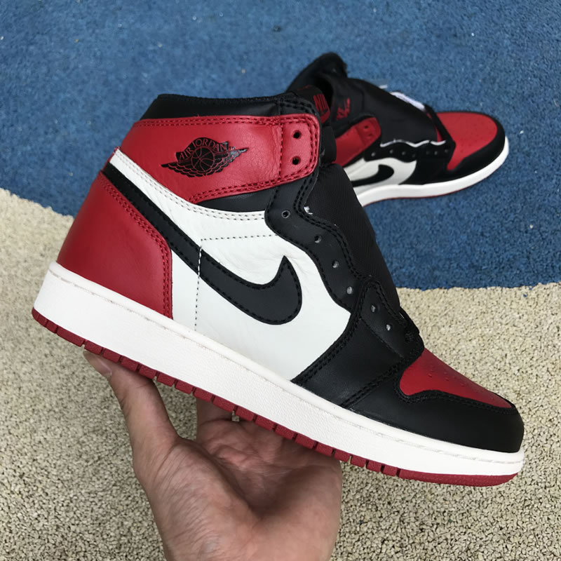Air Jordan 1 Bred Toe Womens GS "Red And Black Jordans Shoes" 575441-610 In Hand Lateral Air Jordan 1 Bred Toe Womens GS "Red And Black Jordans Shoes" 575441-610 In Hand Lateral