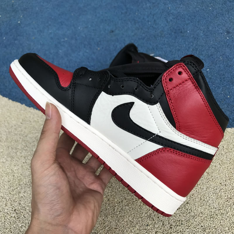 Air Jordan 1 Bred Toe Womens GS "Red And Black Jordans Shoes" 575441-610 In Hand Medial Air Jordan 1 Bred Toe Womens GS "Red And Black Jordans Shoes" 575441-610 In Hand Medial