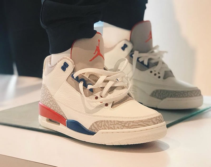 Air Jordan 3 'International Flight' / Charity Game / 'USA' Aka 136064-140 On Feet Right Image Air Jordan 3 'International Flight' / Charity Game / 'USA' Aka 136064-140 On Feet Right Image