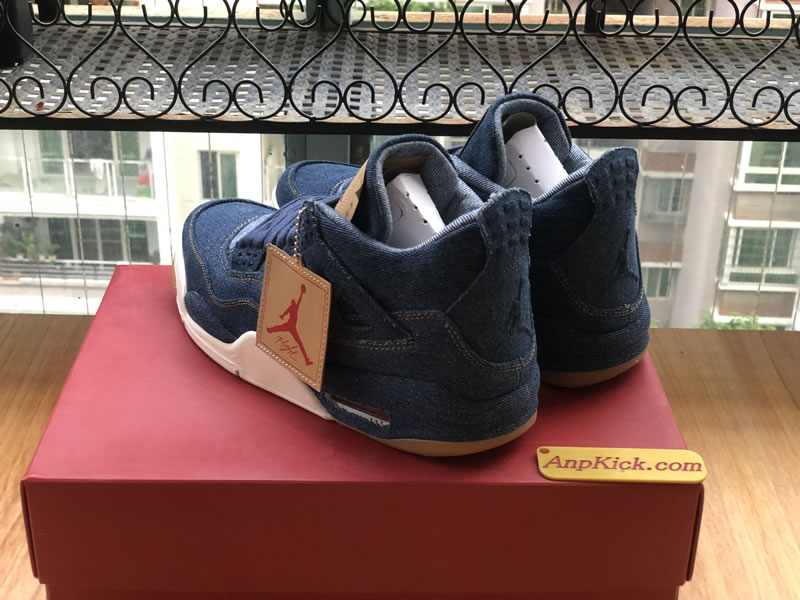 Levi's x Air Jordan 4 'Blue Denim' For Sale Behind Side Image Levi's x Air Jordan 4 'Blue Denim' For Sale Behind Side Image