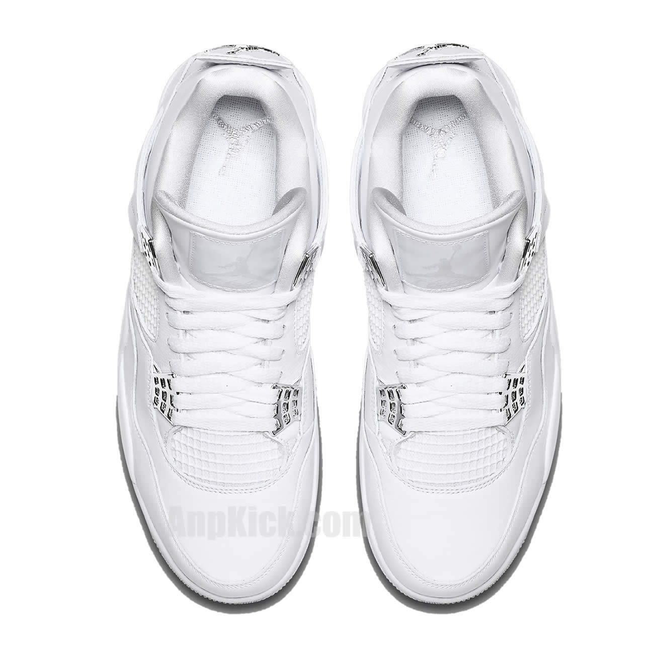 air jordan 4 all white silver pure money mens gs for sale 308497-100