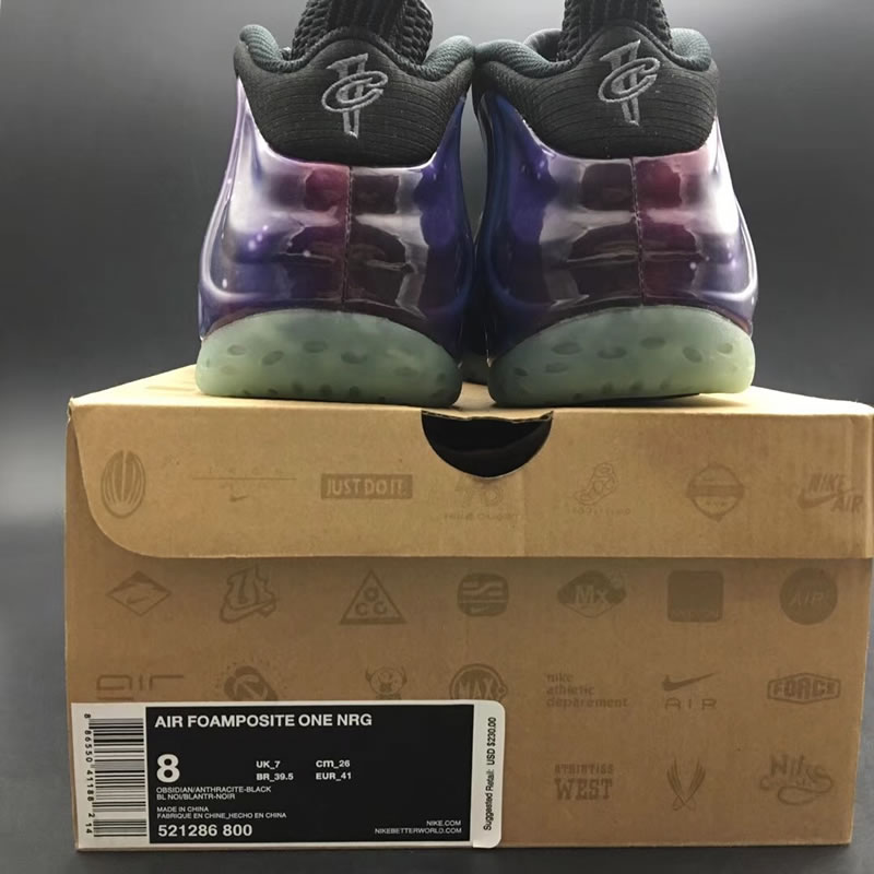 Nike Air Foamposite One NRG Galaxy Original Box Image 521286-800 Nike Air Foamposite One NRG Galaxy Original Box Image 521286-800