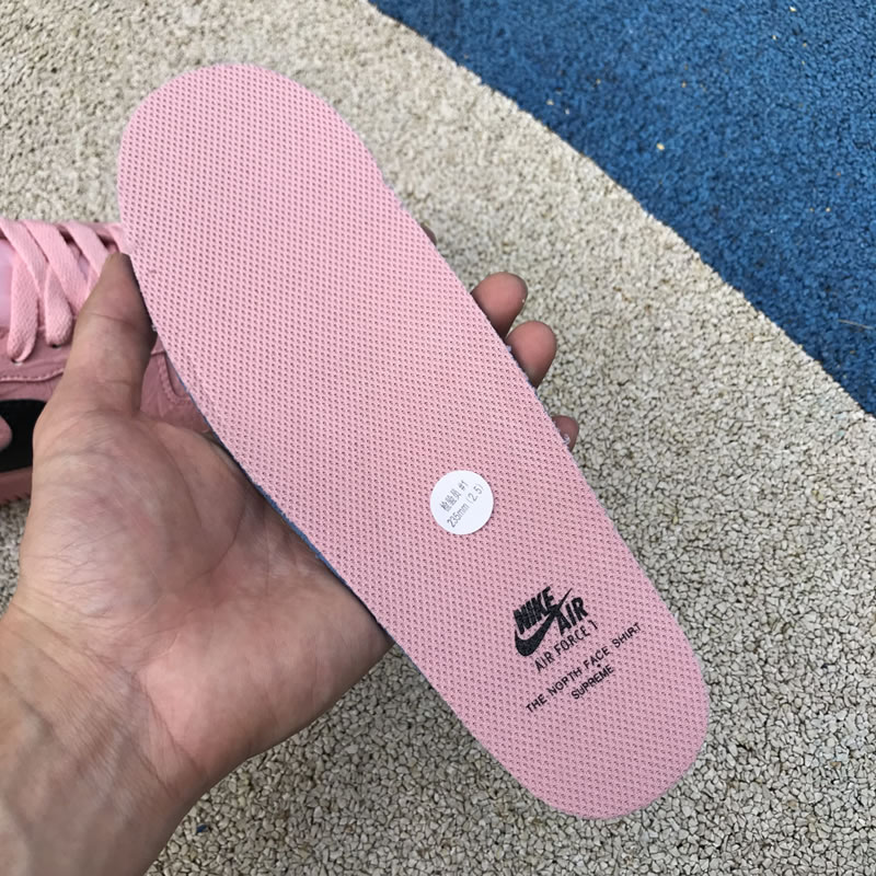 Supreme The North Face Nike Air Force 1 Sup AF1 Low "Pink Black" AR3066-800 In Hand Insole
