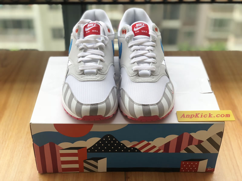 Parra x Nike Air Max 1 White Multi Color Shoes AT3057 100 Head Image Parra x Nike Air Max 1 White Multi Color Shoes AT3057 100 Head Image