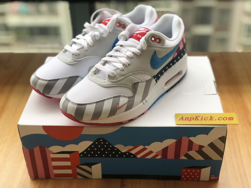 Parra x Nike Air Max 1 White Multi Color Shoes AT3057 100 Left Side Image Parra x Nike Air Max 1 White Multi Color Shoes AT3057 100 Left Side Image