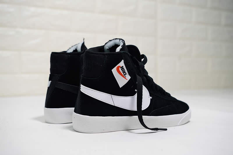 nike blazer mid rebel womens shoe sneaker black white bq4022-001 Pics